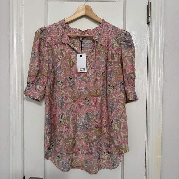Zara Tops - Rose+Olive Women’s Multicolor Floral Blouse | L